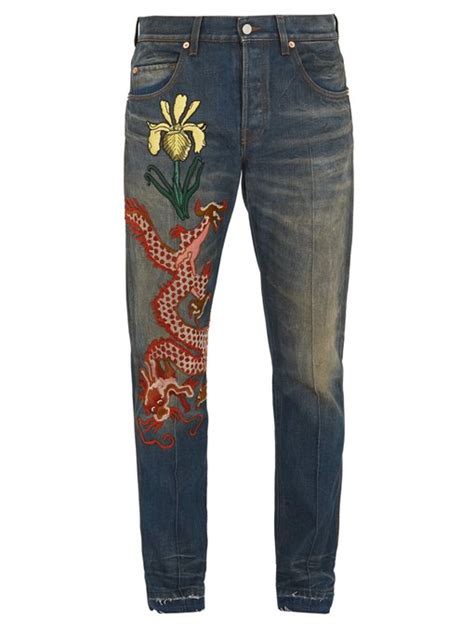 gucci applique jeans